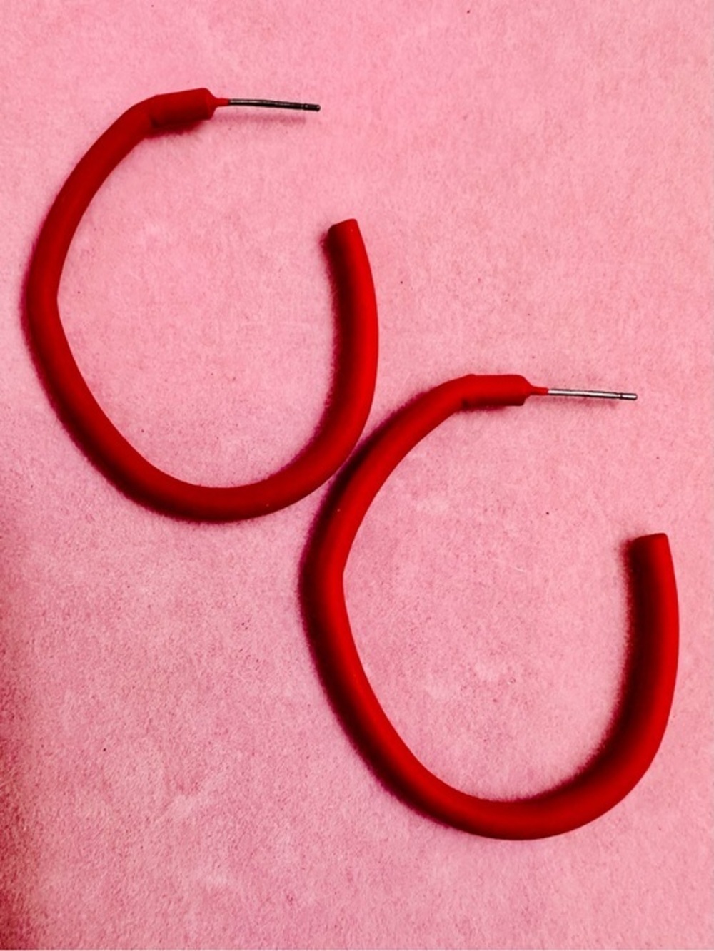 Bold Red Hoop Earrings
